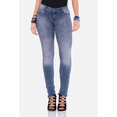 Regular-fit-Jeans CIPO & BAXX "Jeans", Damen, Gr. 28, Länge 32, blau, 98% Baumwolle;2% Elasthan, unifarben, Basic, regular fit lang, Jeans, in Regular-Fit, WD355 Image