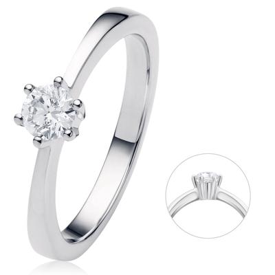 Diamantring ONE ELEMENT "0.25 ct Diamant Brillant Ring aus 585 Weißgold" Gr. 48, silber, Fingerringe, Damen, 48, Weißgold 585-Diamanten, Weißgold 585, Diamanten, Damen Gold Schmuck Image