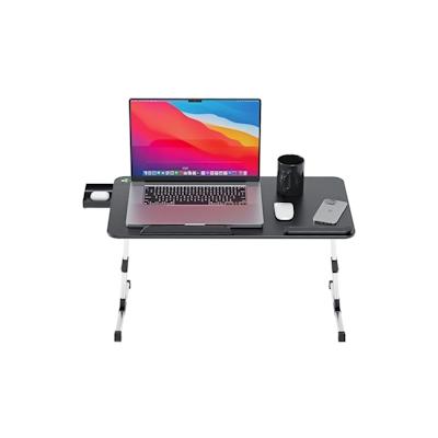 Fulmers Laptoptisch höhenverstellbar mit 5 Stufen - Tablet- & Laptop-Tisch klappbar mit kleiner Schublade - Notebook Halterung für Bett, Couch, Sofa Image