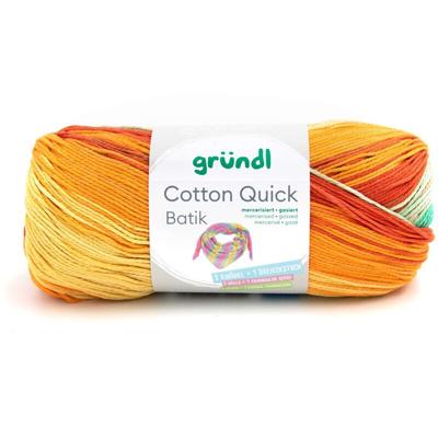 Gründl - Wolle Cotton Quick Batik 100 g hellblau-grün-mais-orange Handarbeit Image