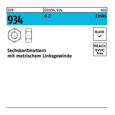 Sechskantmutter DIN 934 links M 30 -LH A 2