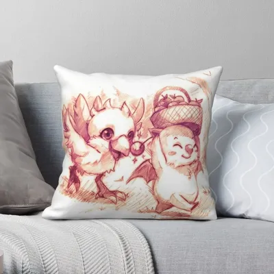 Final Fantasy Chocobo & Moguri quadratischen Kissen bezug Polyester Leinen Samt kreative Reiß Image