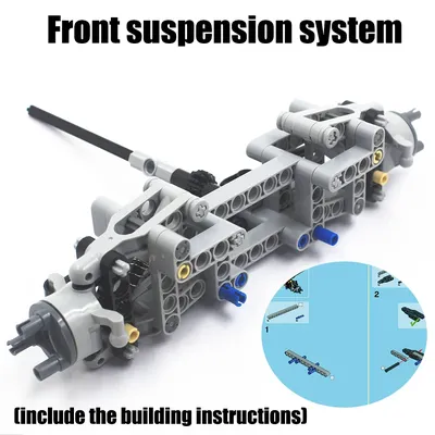 Selbst-verriegelung Ziegel MOC Gebäude Block Technische Teile 78 stücke Front Suspension System