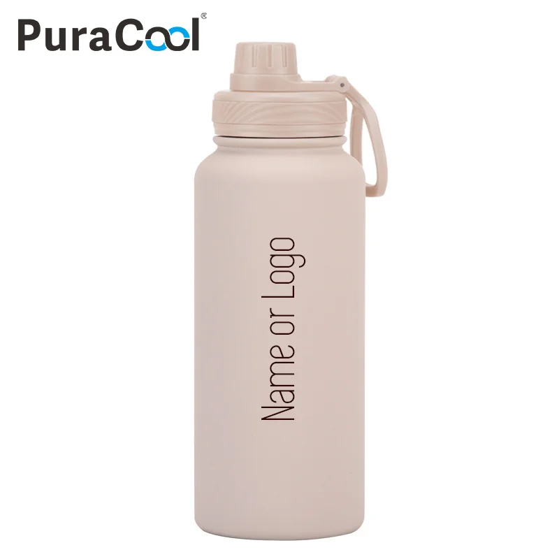 Personalisierte Wasserflasche von PuraCool | 1000 ml Becher mit großem Fassungsvermögen | Maßgeschneiderte Thermoblasche | Perfektes Geschenk Image