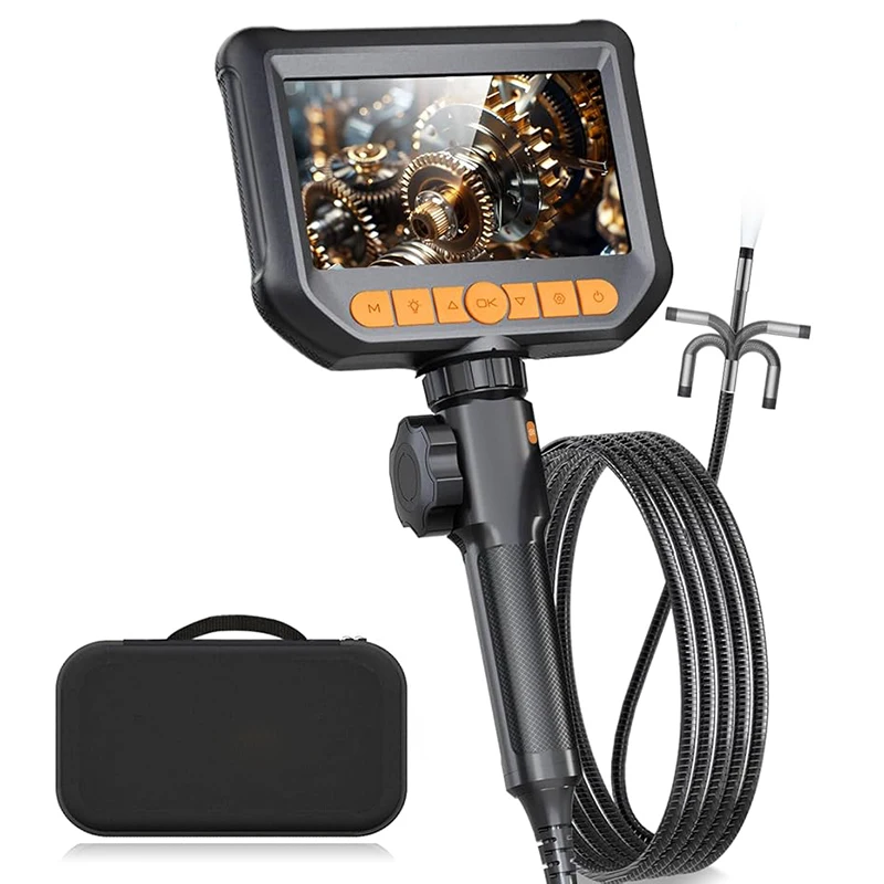 Zwei-Wege-Gelenk-Endoskop 1080P 5-Zoll-IPS-Endoskopkamera mit 8-flammiger Videoinspektionskamera für Automobile und Flugzeuge Image