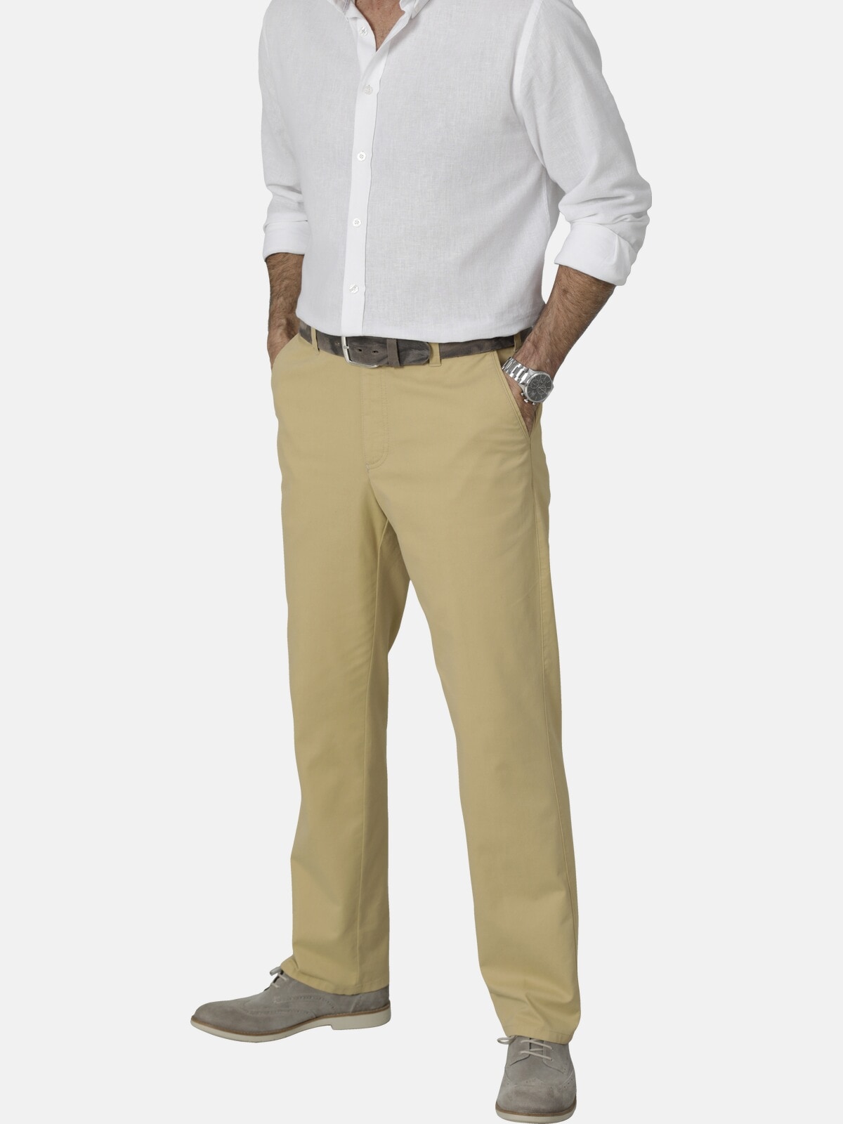 Anzughose BABISTA "Hose MODAFLORO", Herren, Gr. 54, gelb, Obermaterial: 98% Baumwolle CO. 2% Elasthan EL., regular fit, Hosen Anzughose, mit mehr Bequemlichkeit