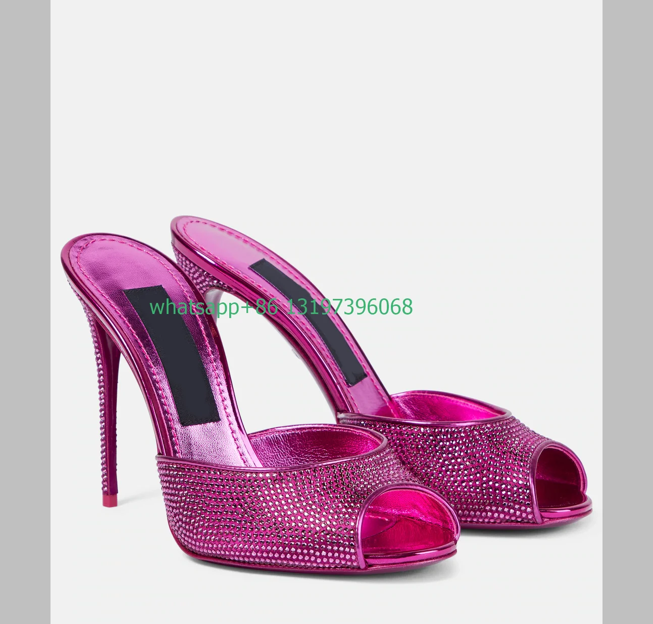 Dame schimmernde rosa Kristall verzierungen Pumps Peep Toe Bling Sling back Hausschuhe Stiletto Ferse kausale Party Pumps Größe 35-46