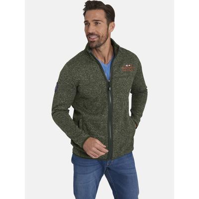 Sweatjacke JAN VANDERSTORM "Strickfleecejacke KOLMUND", Herren, Gr. 4XL, grün (oliv), Obermaterial: 100% Polyester PES.,