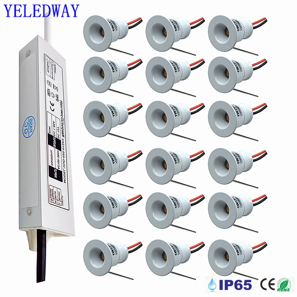 Outdoor IP65 Spot Licht Led 12V mit Transformator 100 V-220V Mini LED Decke Downlight 1W Focos Startseite Spotlight treppen Schrank Lampe
