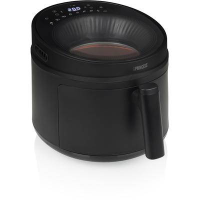 PRINCESS Heissluftfritteuse "182270 Cyclone Vision Airfryer", schwarz (schwraz), B:28cm H:27cm T:45cm, Fritteusen