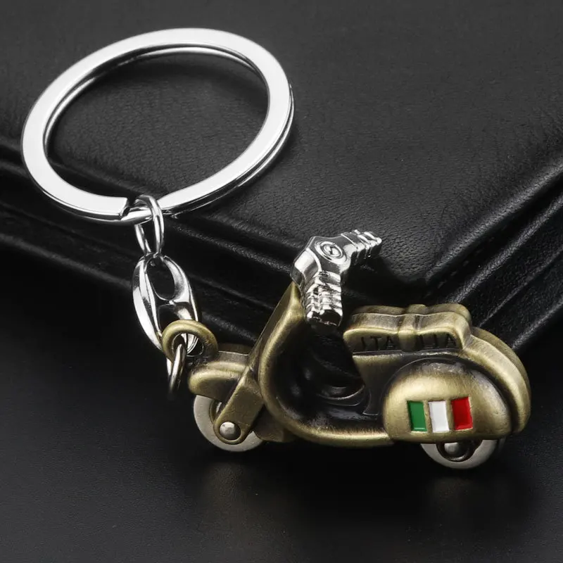 Vintage Motorrad Schlüsselanhänger Punk Rock 3D Lokomotive Schlüsselanhänger für Männer Autoschlüsselhalter Anhänger Racing Fan Club Geschenke Image