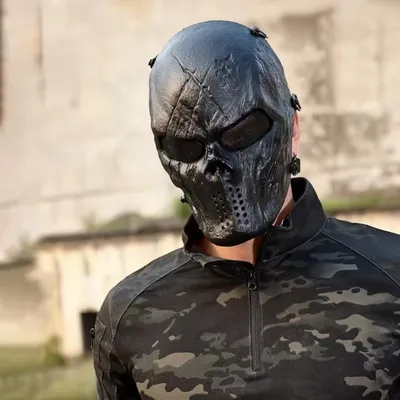 Volle Gesicht Airsoft Taktische Schädel Maske Echte Outdoor CS Zombie Schädel Maske Halloween Image
