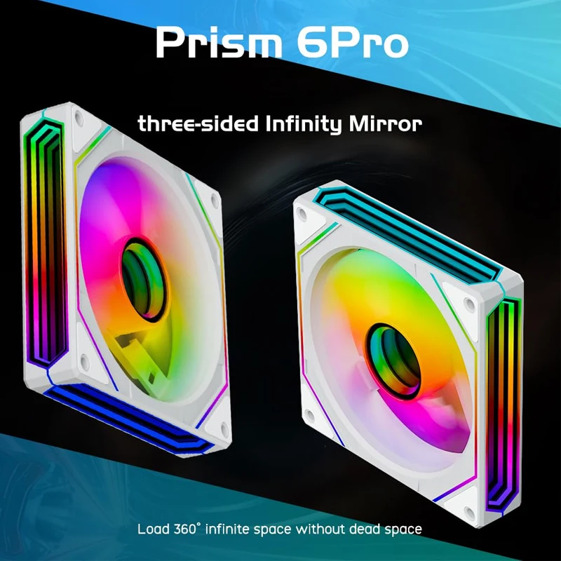 Leopard Prism 6Pro ARGB PC-Gehäuselüfter 120 mm 3-seitiger Infinite Mirror 5V 3PIN Motherboard Lighting Sync 4PIN PWM Image