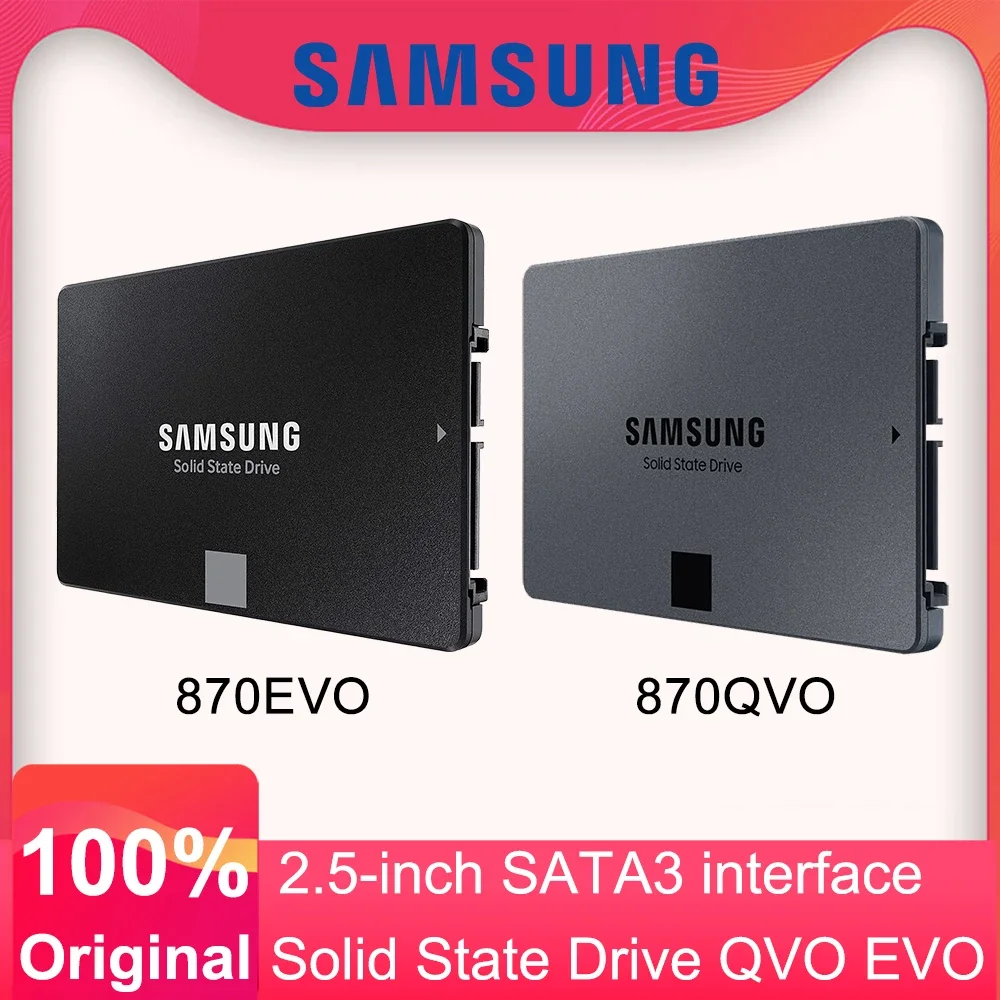 SAMSUNG SSD 870 QVO 500 GB 250 GB EVO 1 TB 2 TB 4T 8 TB 2,5 Zoll SATA Internes Solid-State-Laufwerk Speicher USB 3.0 für Laptop oder Desktop Image