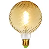 Tianfan Edison LED Glühbirne Big Globe G125 Wirbel Gold 4W nicht dimmbar 2500Kelvin Gelb warm E27 220-240V dekorative Glühbirne