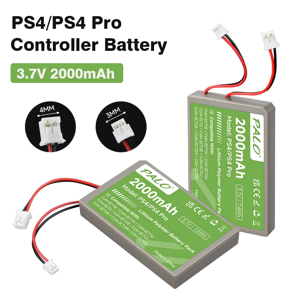 3,7 V PS4-Controller-Akku 2000 mAh für Sony PS4, PS4 Pro/Slim Gamepad Wireless-Controller CUH-ZCT1E CUH-ZCT1U CUH-ZCT2 CUH-ZCT2U Image