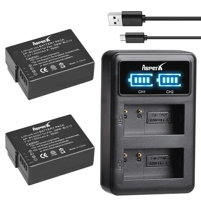 DMW-BLC12 blc12 bateria DMW-BLC12E DMW-BLC12PP batterie + dual ladegerät für panasonic lumix DMC-G85, fz200, fz1000, g5, g6, g7, gh2, gx8