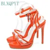 BLXQPY FRÜHLING Große Größe 28-52 schuhe frauen sandalen Sexy Mode high heels 11,5 CM sandalen