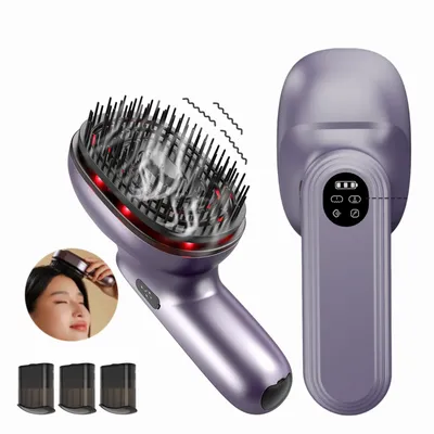 Head Massage Comb Red Light Hair Care High Frequency Vibration Head Massager Essential Oil