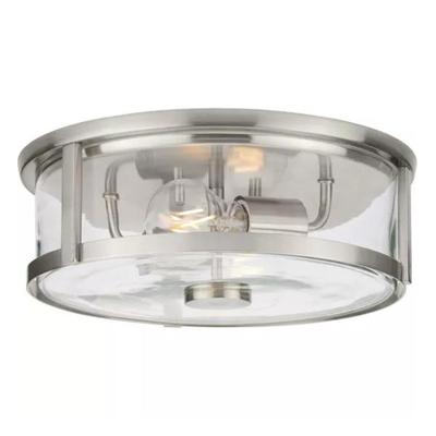 Progress Lighting 252923 - 2 Light 120 volt Brushed Nickel Clear Glass Bowl Ceiling Light Fixture (TWO-LIGHT 1262 IN FLUSH MOUNT CLEAR GLASS SHADES (P350253-009))