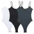 TRAF Moda 2024 Donna One Piece Body Donna Top Bianco Nero Body Slip Breve Tuta attillata Donna Top