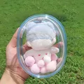 Custodia trasparente in PVC trasparente borsa decorazione Mini scatola di visualizzazione per bambole borsa da esterno regalo 10cm accessori per bambole