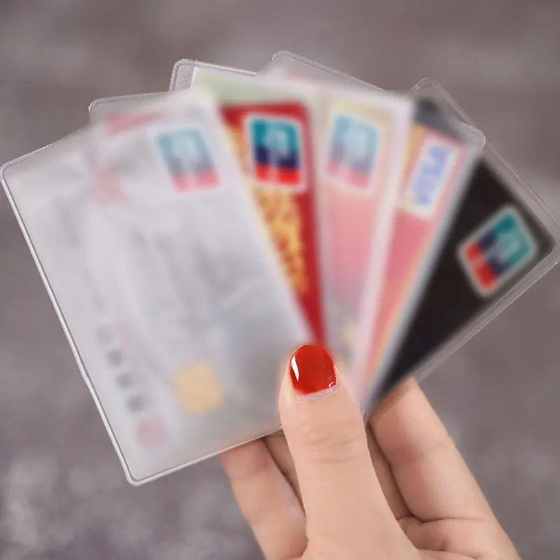 10 pezzi di copertina per carta trasparente in PVC, porta carte di credito, porta carte, porta carte trasparente in PVC, copertina per passaporto, carta impermeabile