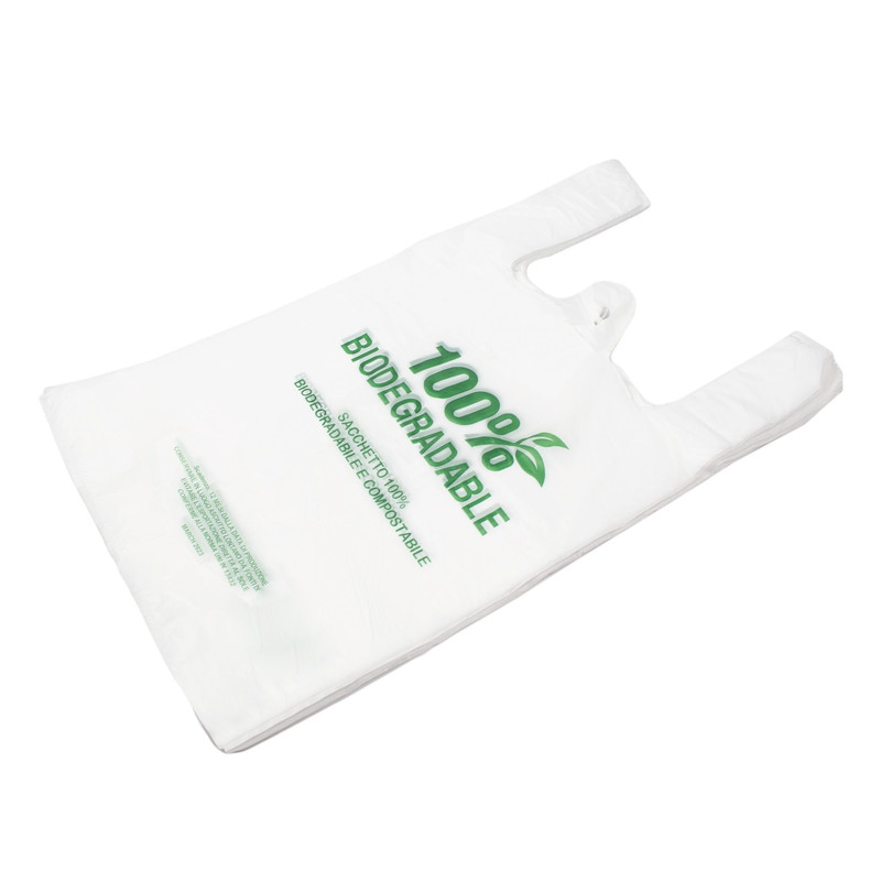 DayBays 150000 Stk. Bio Hemdchentragetaschen 24+11x45 cm 100% Biodegradable Bag weiß geblockt Image