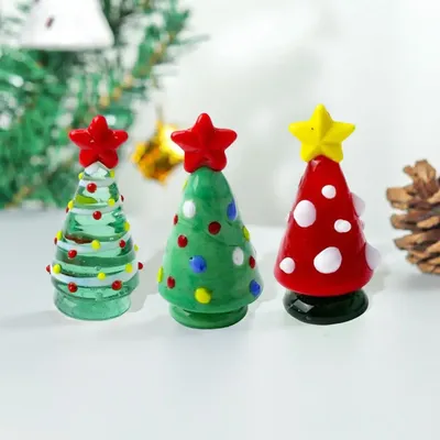 Christmas Tree Gift Idea Handmade Glass Christmas Tree Ornaments Green Xmas Tree Decoration Blown