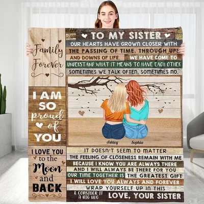 Customized sisters blanket hair style, renamed, gave her a birthday gift, Sister Bestie graduated