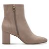 Stiefelette MARCO TOZZI BY GMK, Damen, Gr. 39, grau (taupe), Textil, unifarben, Veloursleder, elegant, Schuhe, Blockabsatz, Abendschuh, Businessschuh, Feel Me-Ausstattung