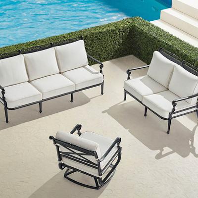 Carlisle 3-pc. Sofa Swivel Set in Onyx Aluminum - Standard, Gingko - Frontgate
