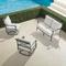 Carlisle 3-pc. Loveseat Swivel Set In Slate Aluminum - Sunbrella Rain, Rain Marsala - Frontgate