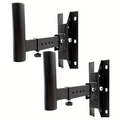 TEMU 5 Core Pair Of Speaker Stand Wall Mounted Bracket Heavy Duty Metal Supports 90 Lbs Holder Rotatable Angle, Adjustable Swivel Tilt Universal Hanger 2 Pieces- Wst 02