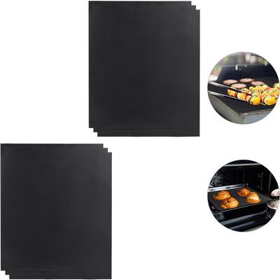 6 x bbq Grillmatte, Antihaft-Beschichtung, zuschneidbar, wiederverwendbare Grillfolie, 0,3 mm dick,