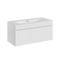 Mobile bagno con lavabo effetto legno bianco 100cm