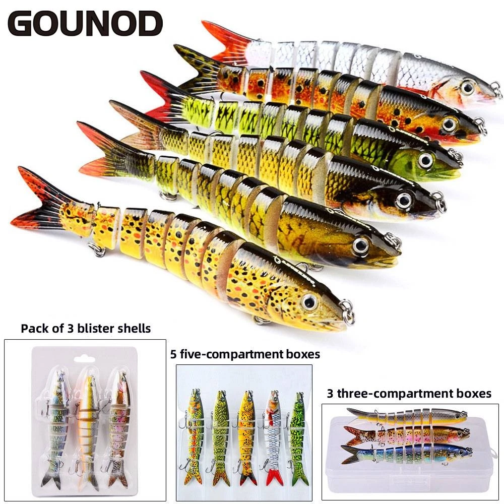 1PC/3PC/5PC 13,28CM Luya Multi-segment Köder 19g Luya Kunststoff Köder harte Köder Multi-segment Fisch