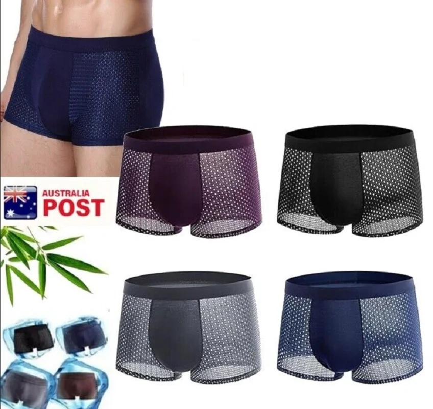 1 Stück Männer Bambus faser Shorts au Boxhero Bambus faser Slips UV-Schutz Höschen seidig glatt Image