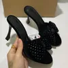Vintage-Mode-Damen-Sommersandalen mit Strass-Schleife, große Größe 2025, elegante Slingback-Schuhe