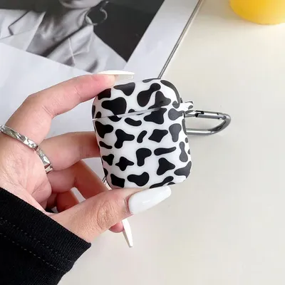 Weiche Silikon-Hülle mit Kuhmuster für AirPods 4 2024, Abdeckung für Apple AirPods 4. Generation, Image