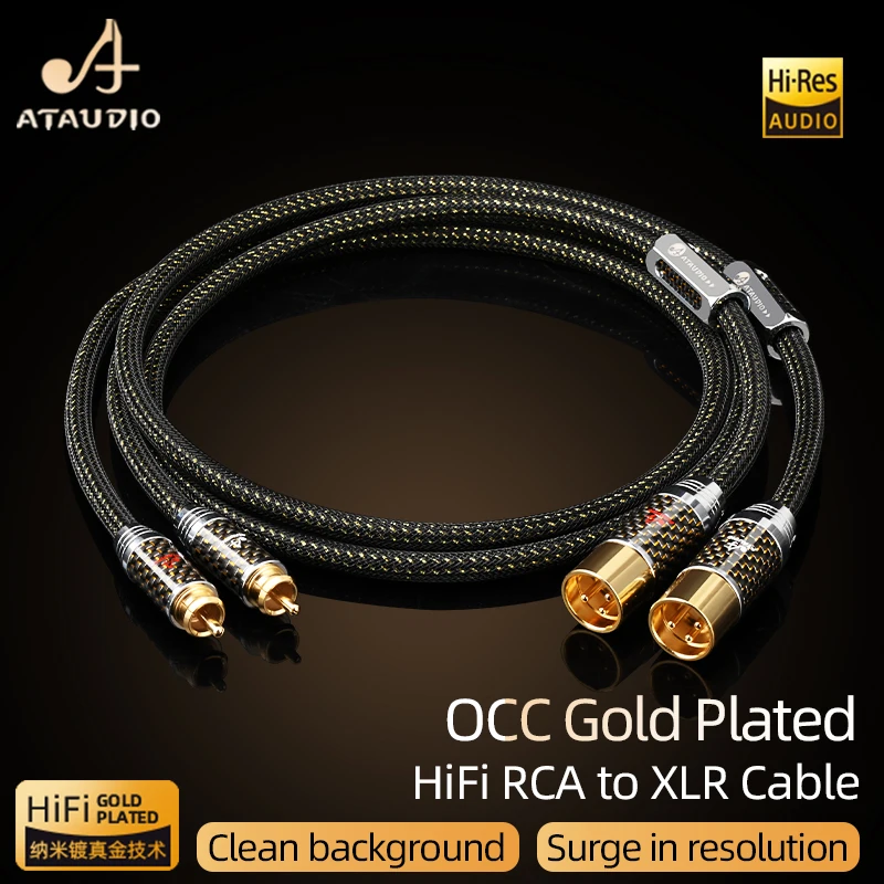Hifi 2rca bis 2xlr Audio kabel Dual XLR zu Dual RCA symmetrisches Kabel Occ Gold Draht für Verstärker Mixer Mikrofon Image