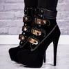 LAIGZEM Frauen Ankle Booties Plattform High Heel Lace Up Handarbeit Kurze Stiefel Damen Schuhe Frau Botines Mujer Große Größe 34-52