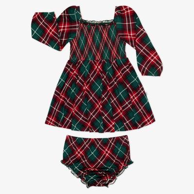 Fireside Plaid Smocked Dress with Bloomer - 6-12 months