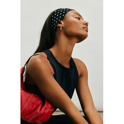 Molly's Soft Headband at Free People in Black And White Polka