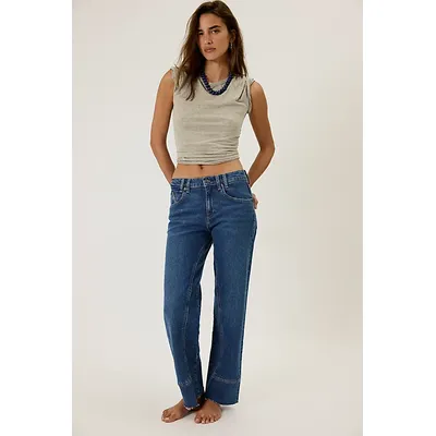 We The Free Risk Taker Mid-Rise Jeans at Free People in Be Bold, Size: 28