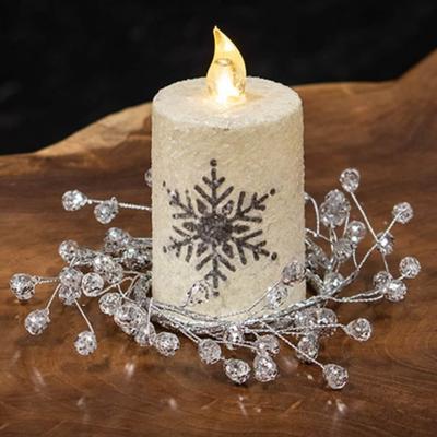 Icy Gems Candle Ring - Sparkling Crystal Accent for Decor
