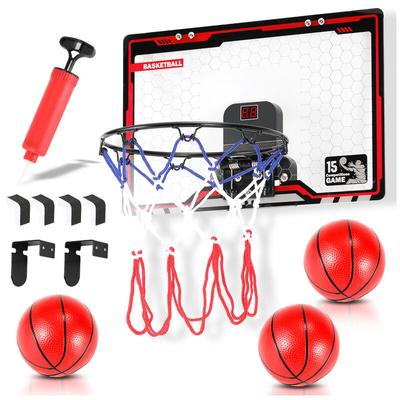 Vingo - Mini Basketball Korb Set, Indoor Mini Basketballkorb Tür Basketball Hoop mit Elektronische