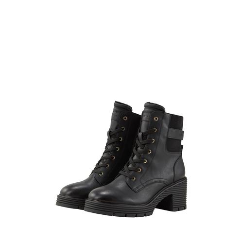 TOM TAILOR Damen Gefütterte Stiefeletten mit Block Absatz, schwarz, Uni, Gr. 39