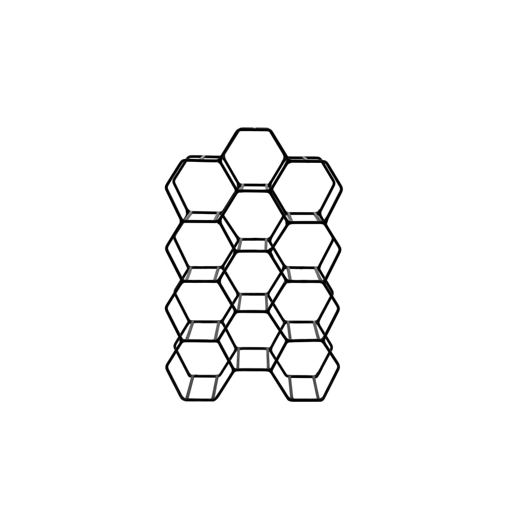 Casier à vin noir métal 30x18x46cm