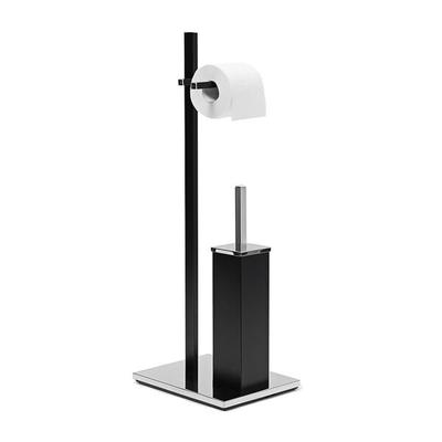 relaxdays 2-in-1 WC-Garnitur mit Bürstenhalter eckig, 21.5x73 cm